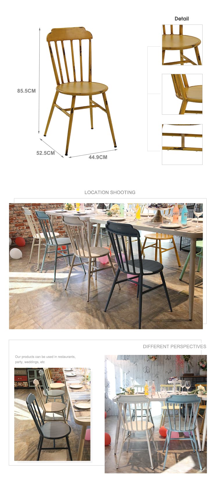 Designer Crown Royal Nordic Stacking Restaurant Dining Chair 723-H45(75)-ALU